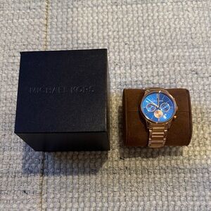 Michael Kors Blue and Rose Gold women’s  watch